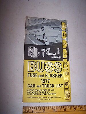 1977 buss fuse amp flasher car amp truck specification list buss fuse chart