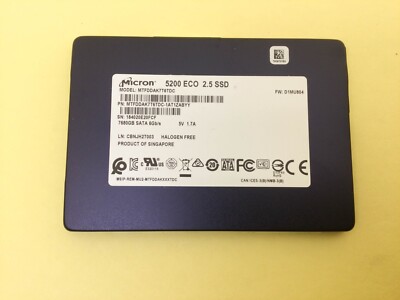 Micron 5200 ECO 7.68TB SATA 6Gb/s 2.5'' 7680GB Enterprise SSD