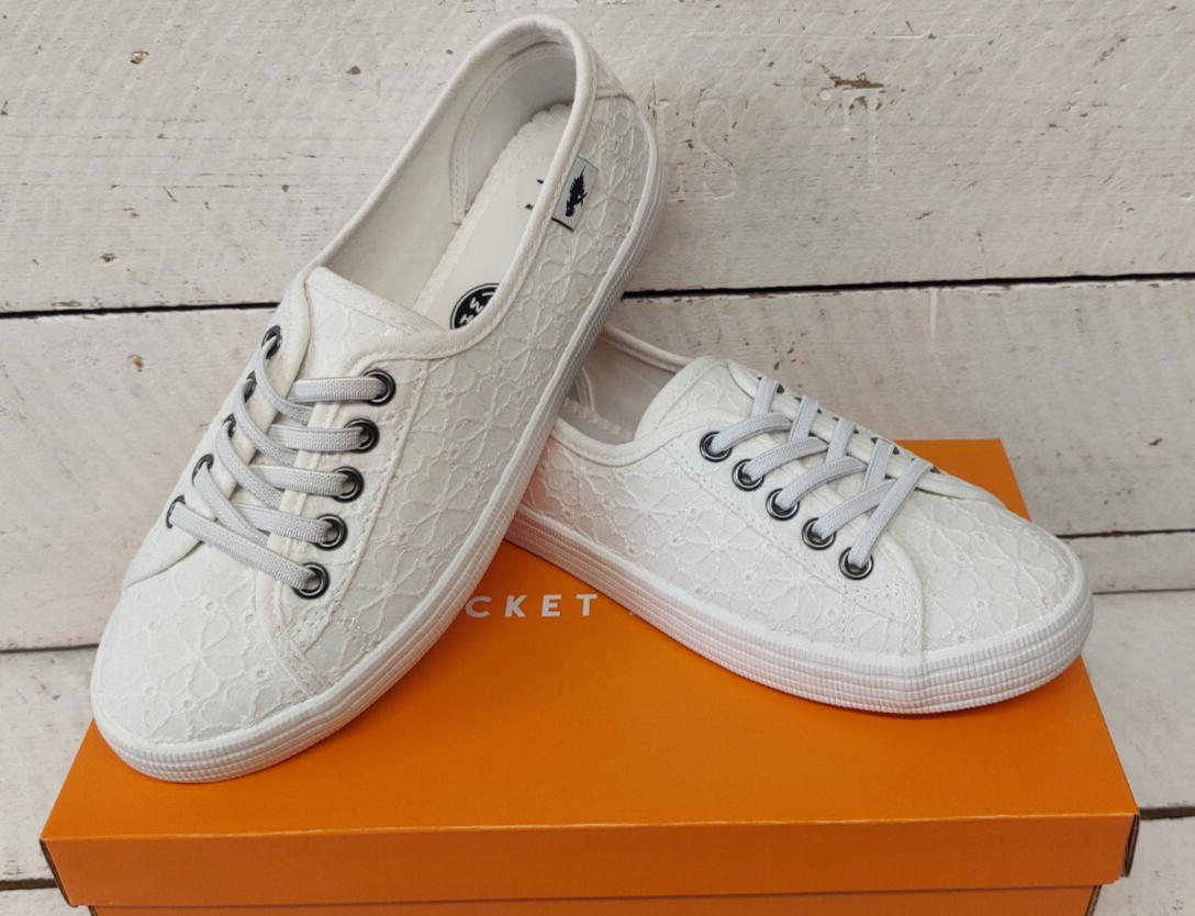 Ladies Rocket Dog Chow Chow Elsie White Comfort Slip On Elastic Lace Trainers eBay UK