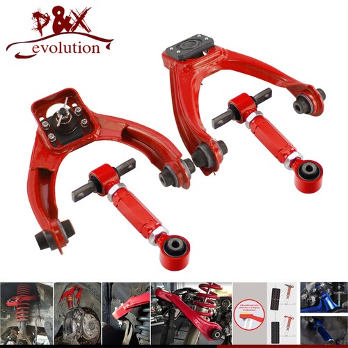 Front Upper Control Arms & Adjustable Rear Camber Kit for Honda Civic EK 96-00 - Picture 2 of 9