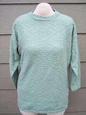 Adele Knitwear Women Sweater Tunic Sz L 44B Mint Green Acrylic Textured USA Made