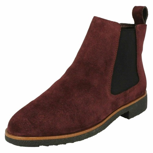 Mujer Clarks ' Griffin Plaza ' Burdeos Ante Cuero Botines - Ancho D | eBay