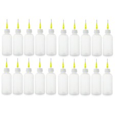 20pcs 50ml Needle Tip Bottles Set Squeeze Plastic Bottles Oil Liquid Glue Ink US