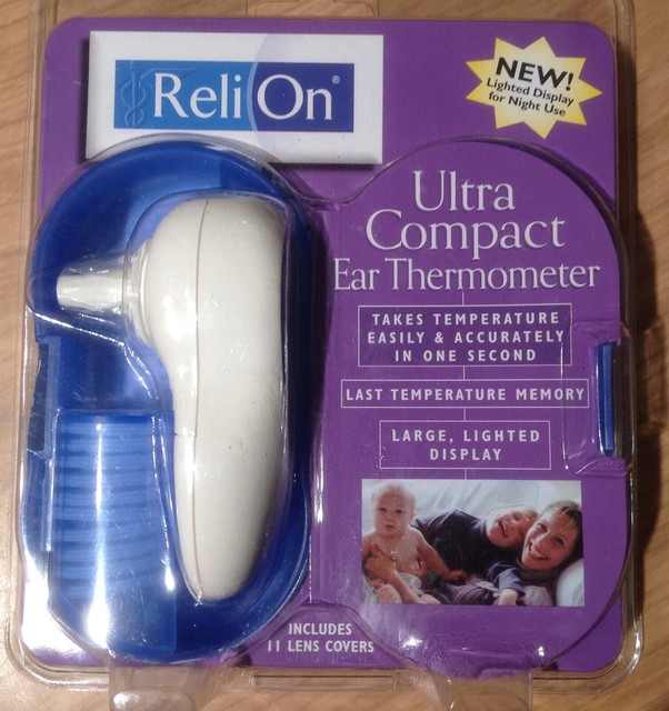 ReliOn Ultra Compact Ear Thermometer 510REL Lighted Display Night Use