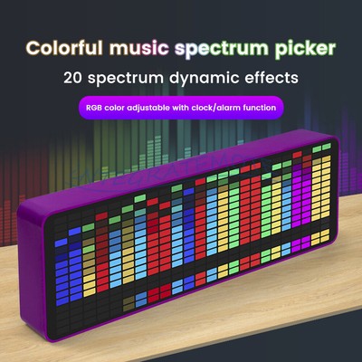 Voice Control RGB Rhythm Pickup Atmosphere LED Music Spectrum Rhythm Display US