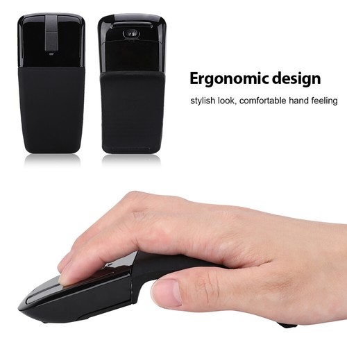 Wireless Arc Mouse Touch Thin Portable Folding Optical Mouse Receiver BST - Picture 4 of 7