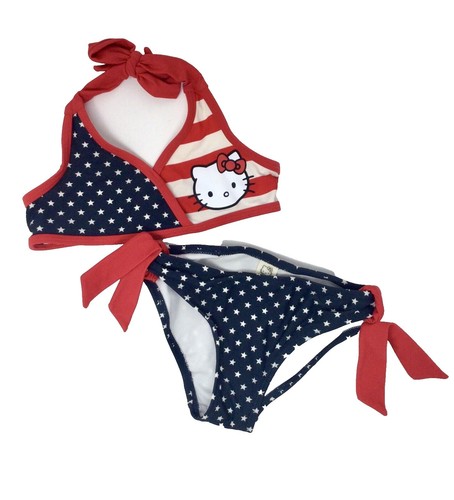 Traje de Baño Hello Kitty Talla 6 Tankini Dos Piezas Manga Ruffle Rosa