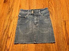 Arizona Jeans Girls Denim Skirt Size 7 Slim Short 5 Pocket Vintage Stretch
