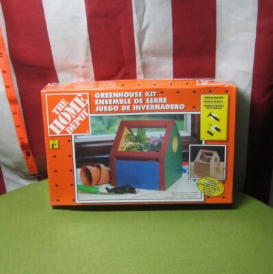 GREENHOUSE KIT Home Depot kids craft 2002 wooden plant box NWT | eBay