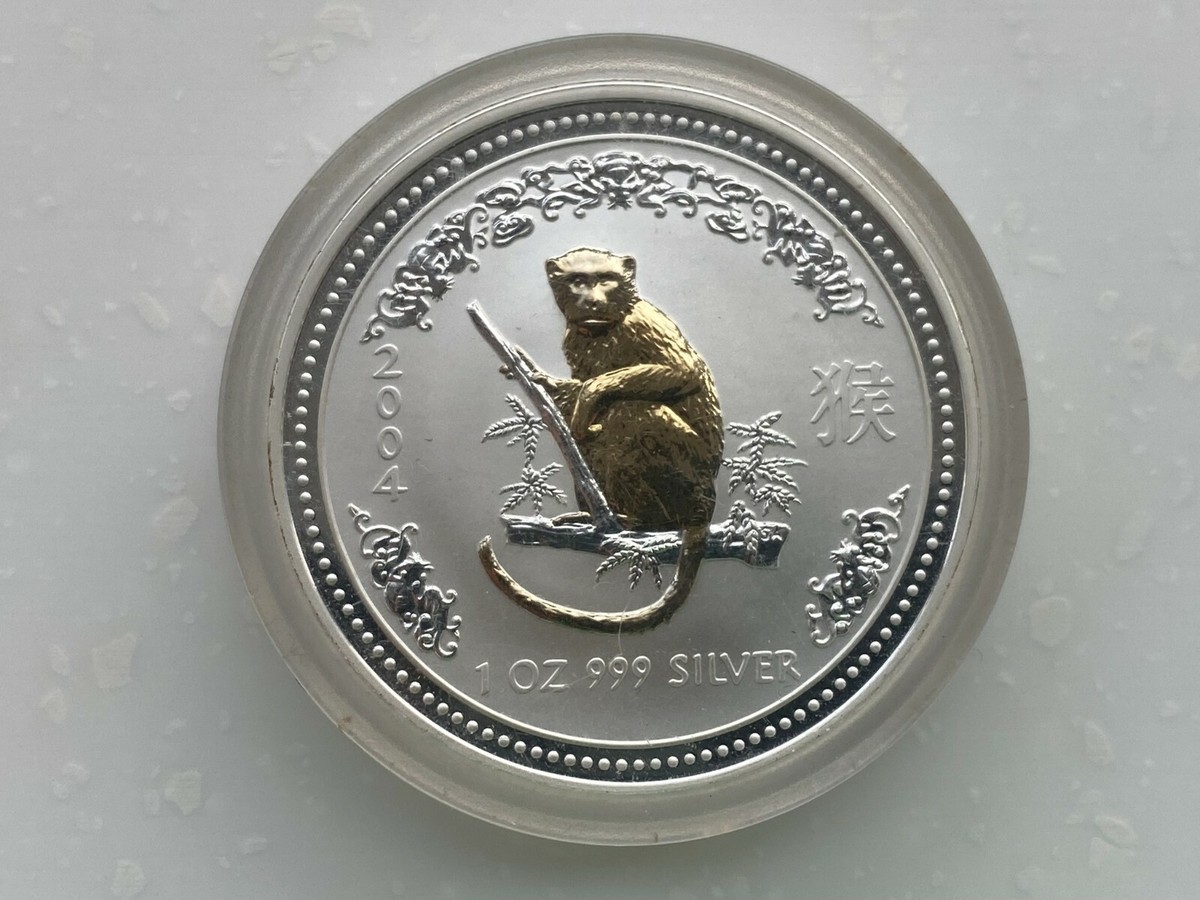 Australia 1 Dollar Year of the Monkey 1 Oz Lunar Series I Gilded
