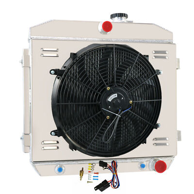 3 Rows Radiator Shroud Fan for 1955-1957 Chevy Bel Air Nomad Del Ray 210/150 v8.