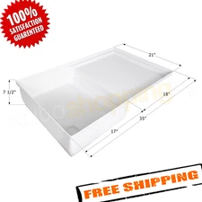 Icon 12893 35"x21"x7.5" Polar White SP400 Combo Shower Pan