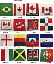 Pack 12 Mixed Countries Flags 100 Cotton American Bandanas Bulk Wholesale USA