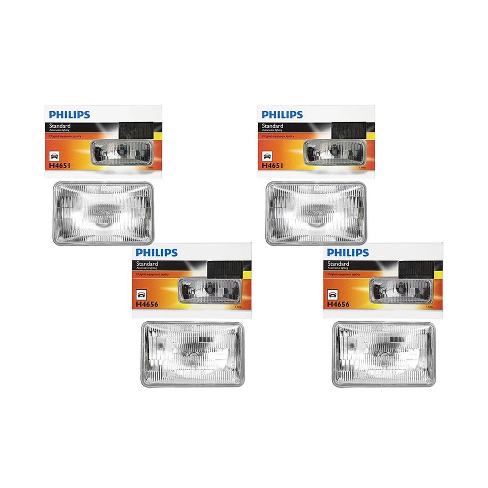 Philips 4PCS Headlight Light Bulbs Hi/lo Beam For 1976-1989 Buick Electra - Image 2 of 4