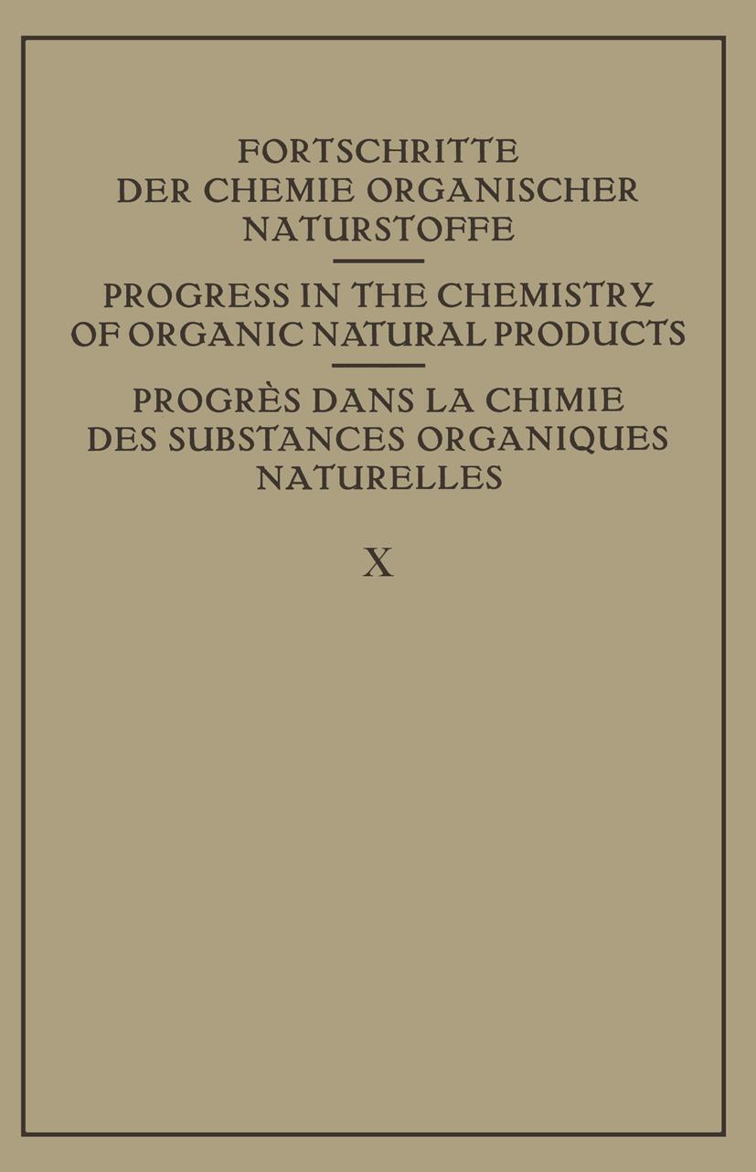 Fortschritte Der Chemie Organischer Naturstoffe / Progress In The