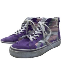 Purple Camo Vans Hightop Girls Size 2 Suede Lace Up