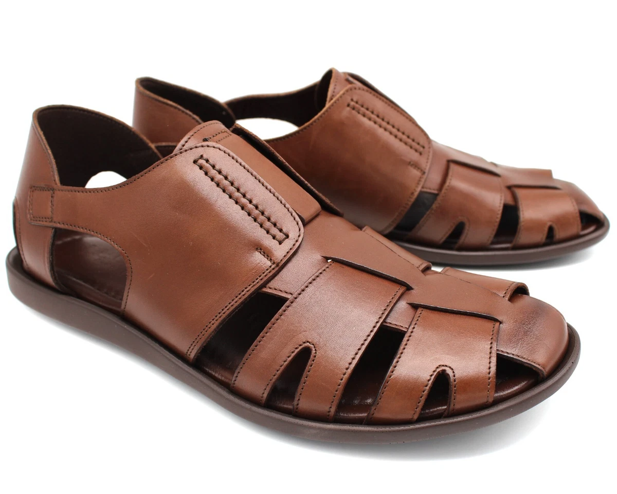 Mens real hotsell leather sandals