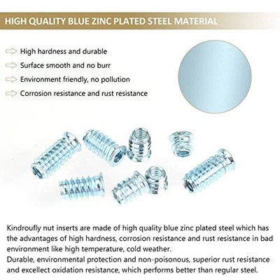 50pcs 1/4-20 Threaded Inserts Wood Nut Furniture Screw Nut 15mm Length Hex Drive 50pcs 1/4-20 Threaded Inserts Wood Nut Furniture Screw Nut 15mm Length Hex Drive
