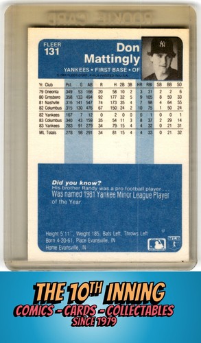 1984 Fleer #131 Don Mattingly - 第 2/2 張圖片