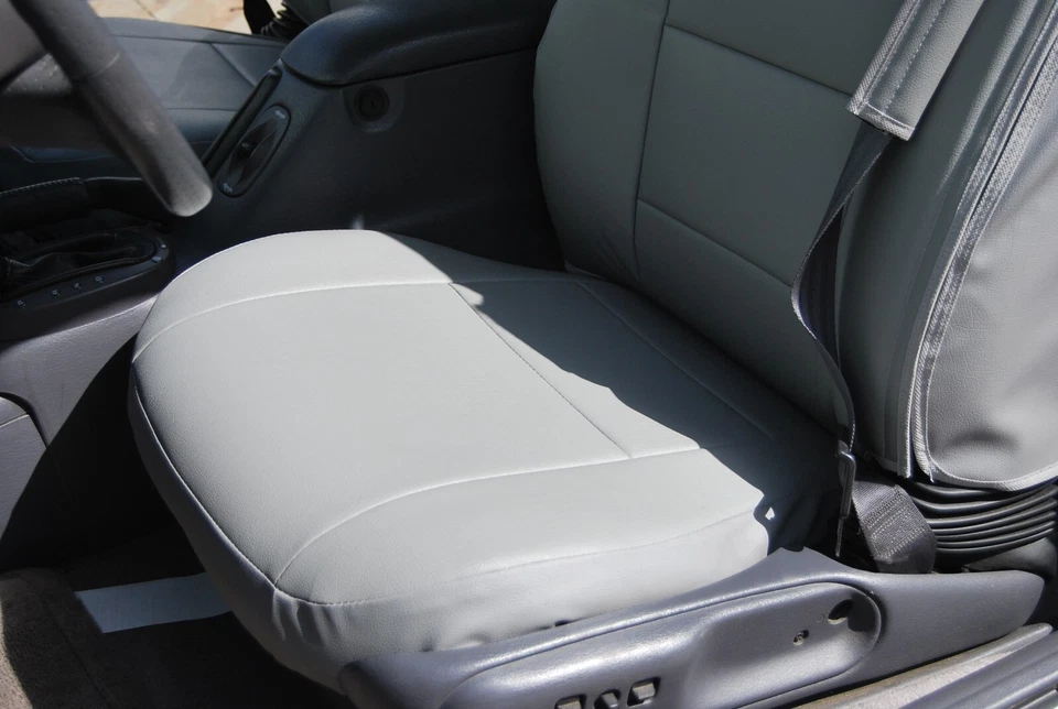 para CHRYSLER SEBRING CONVERTIBLE 2001-2006 AJUSTE PERSONALIZADO 2 FUNDAS ASIENTO DELANTERAS GRIS Foto 2 de 4