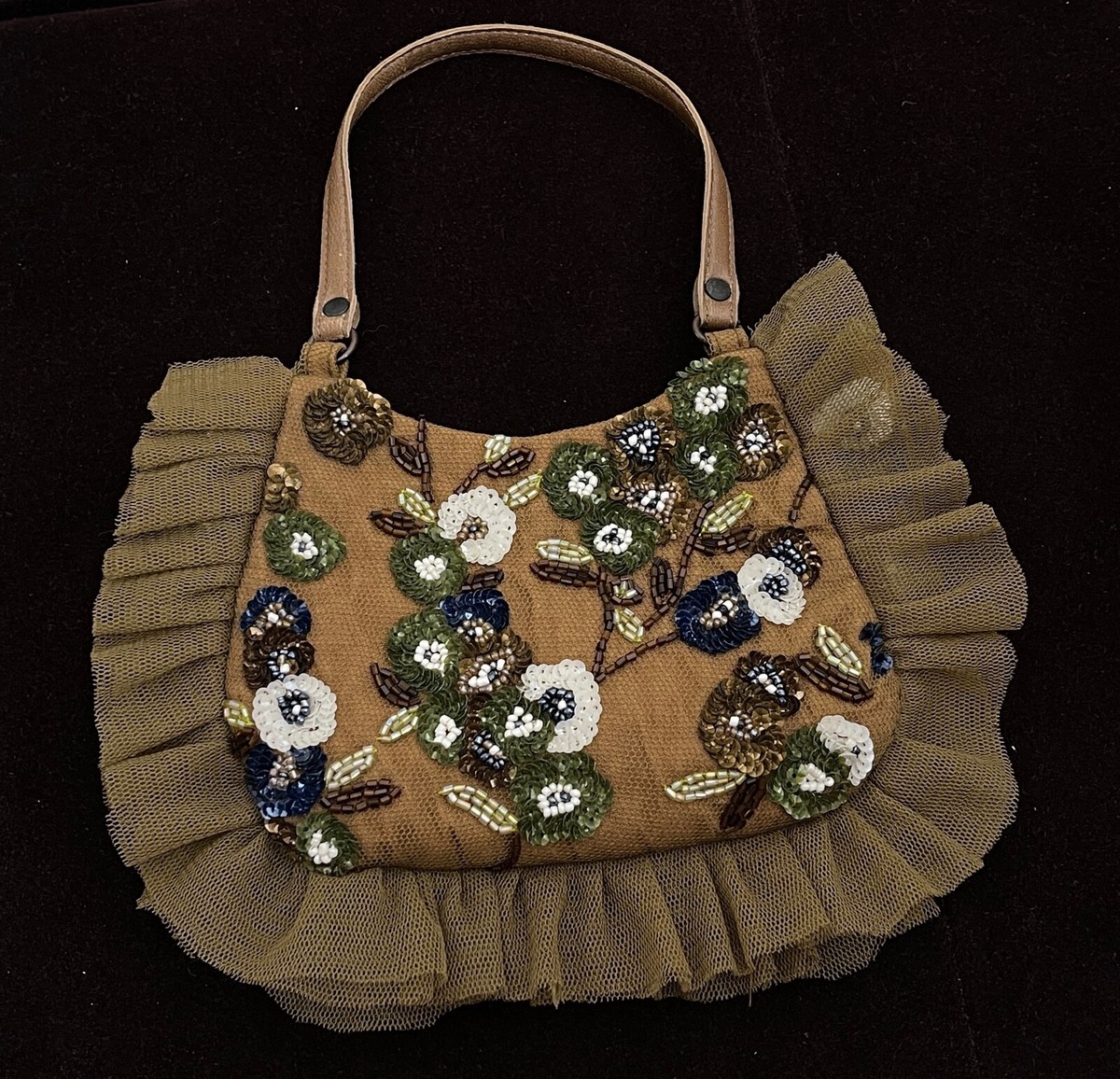 バッグ JAMIN PUECH BAG Vintage Jamin Puech Small Beaded Net Handbag - Leather