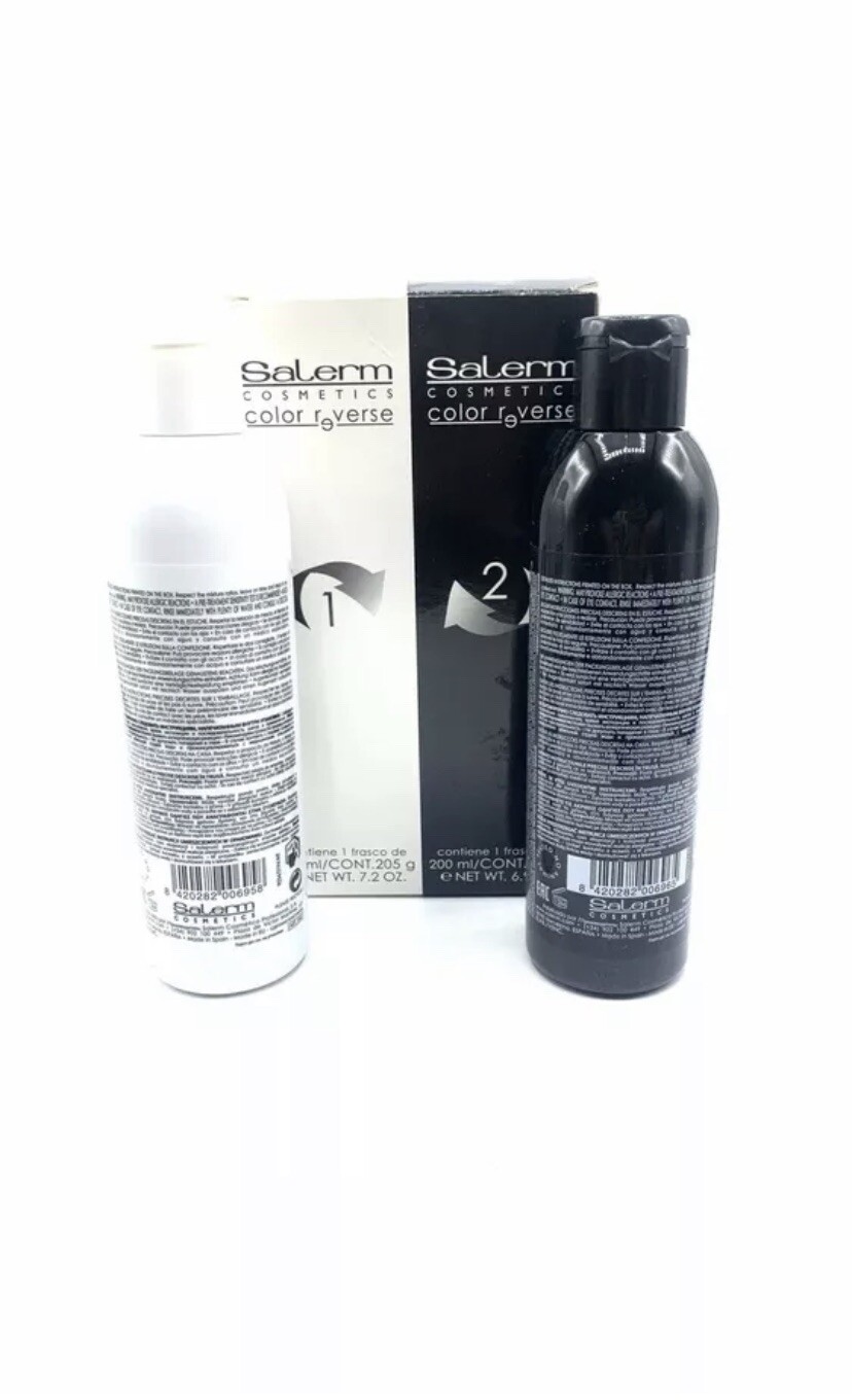 Salerm Color Reverse Pack 2 bottles 7.2 Oz. & 6.9 Oz. -Removes hair dyes