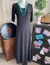 Attitudes Renee Black Regular Como Jersey Elbow Sleeve Maxi Dress New