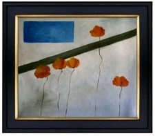 Framed, Brown Flowers, Quality Hand Painted Oil Painting 20x24in