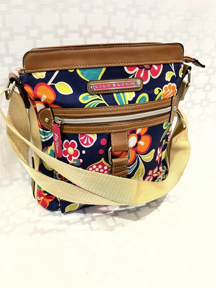 lily bloom crossbody bag navy blue floral