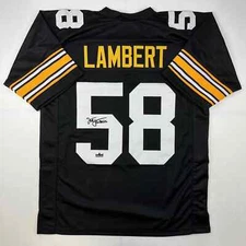 Facsimile Autographed Jack Lambert Pittsburgh Black Reprint Jersey Size Men's XL