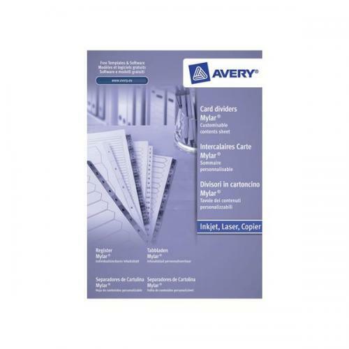 Avery Index Mylar 1-50 Punched Mylar-reinforced Tabs 150gsm A4 White 05226061