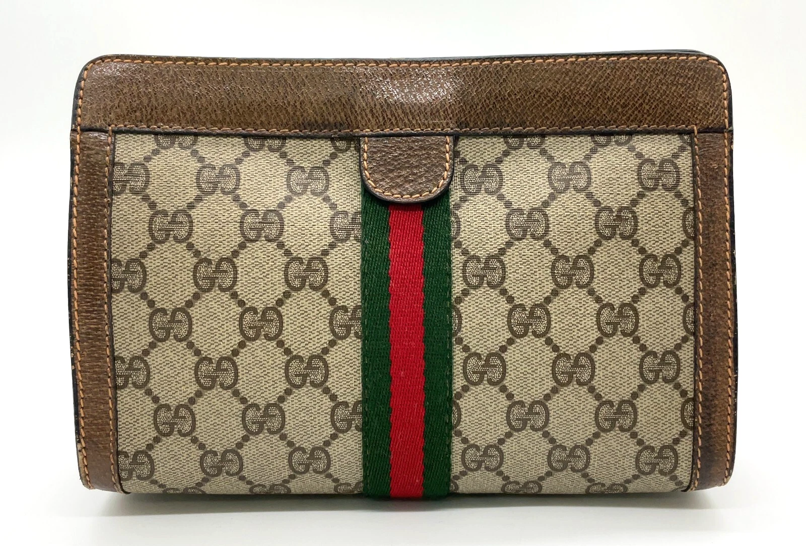 Authentique sac d'embrayage PVC GUCCI Sherry Line GG Supreme 89.01.001 NS041518