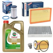 BOSCH SERVICE KIT FITS VW PASSAT B8 2014> 5L CASTROL & BOSCH FILTER KIT + PLUG