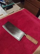 GREBAN meat cleaver traditional wood handle Asian Chinese butcher tool 