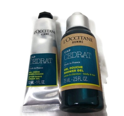 L'Occitane Homme Cap Cedrat Men's Shower gel & After-Shave Cream Gel 75/30ML NEW