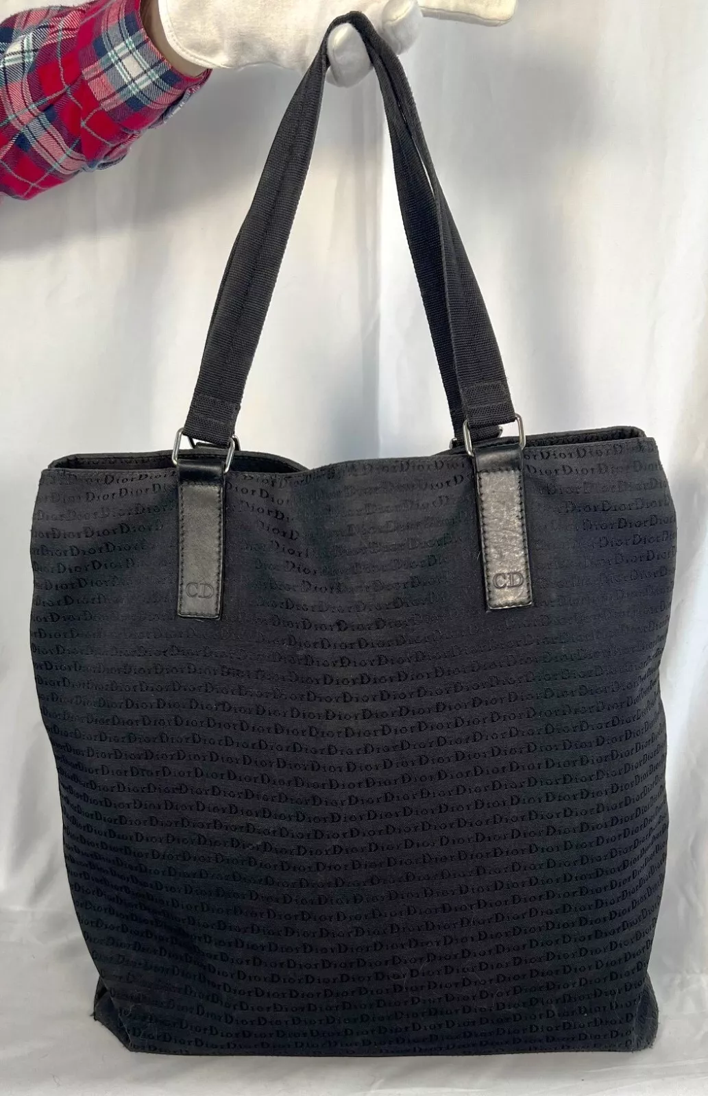 Sac fourre tout Dior Homme moyen noir toile logo jacquard fabriqué en Italie