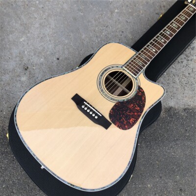 Cutaway 41 Inch D Type Solid Spruce Acoustic Guitar Rosewood Body Fingerboard