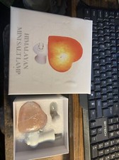 Lot orf 4 Himalayan Salt Lamps Mini Carved Heart Shaped Night Light