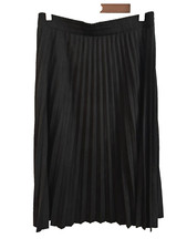 Size M, Black Pleated Skirt, 28", Anti-Wrinkle Fabric, Elastic Waist