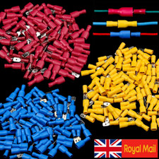 100Pcs Assorted Insulated Terminals Spade Crimp Wire Connectors Male&Female