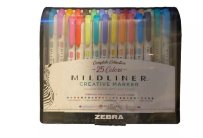 Zebra Mildliner Double Ended Markers, 25-pk Complete Collection New In Box