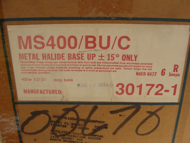 Box of 6 - Philips MS400/BU/C, ED37 Metal Halide Light Bulb 30172-1, 400W - Image 3 of 4