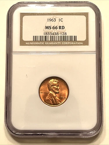 High Grade 1963 (P) NGC 1C MS66RD Red Fiery Gem Lincoln Memorial Cent 1C