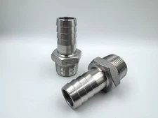 2 PACK 304 STAINLESS STEEL HOSE BARB FITTING 3/4" NPT PIPE - 3/4" HOSE