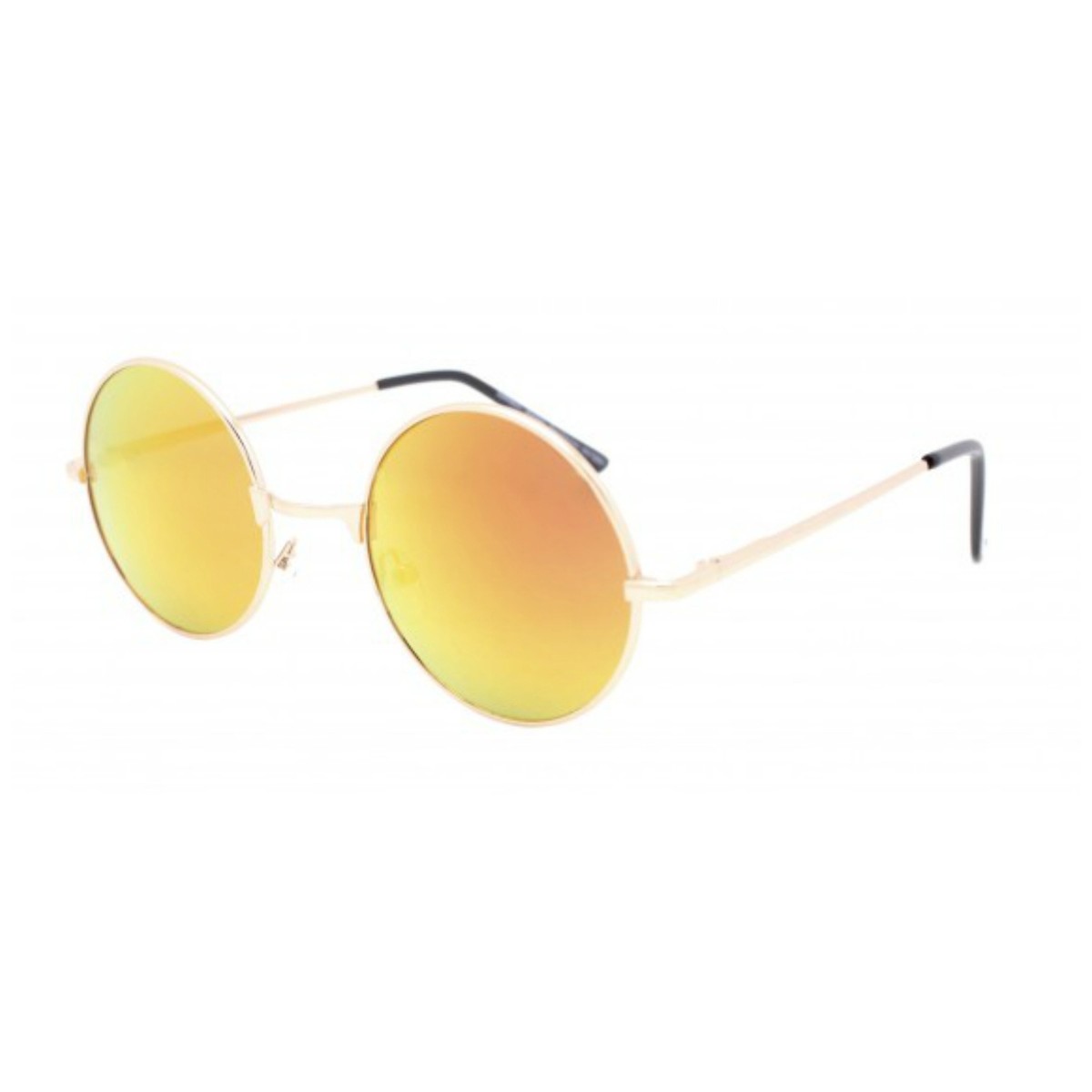 Retro 90s Gold Mirrored John Lennon Sunglasses Round Coloured Lens