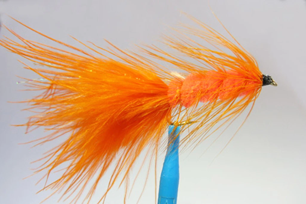 1 X Mouche De Peche Streamer Zonker Orange H8/10/12 Alevin White Fly Tying - Foto 10
