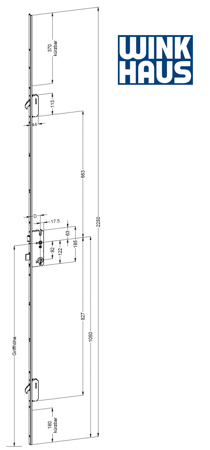 Cierre de puerta Winkhaus bloqueo múltiple STV-U2471 35 92/8 M2 MC #2106212 nuevo