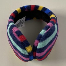 Baby Earmuffs Lands  End Fleece Stripes Ear Muffs Warmer Girls Blue Pink Red
