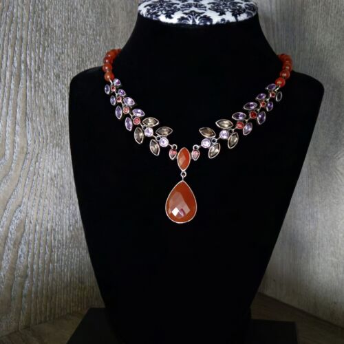 NICKY BUTLER RAJ LIMITED EDITION 925 Sterling Silver Designer Necklace Carnelian - Picture 11 of 23