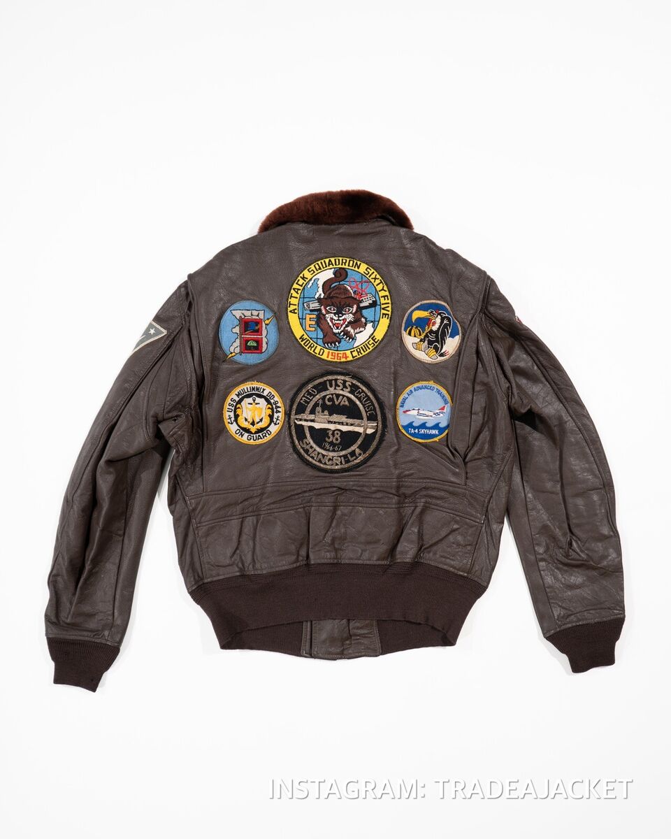 VIETNAM ERA USN G-1 FLIGHT JACKET IRVIN B. FOSTER SPTSWEAR MIL-J-7823 SIZE 44